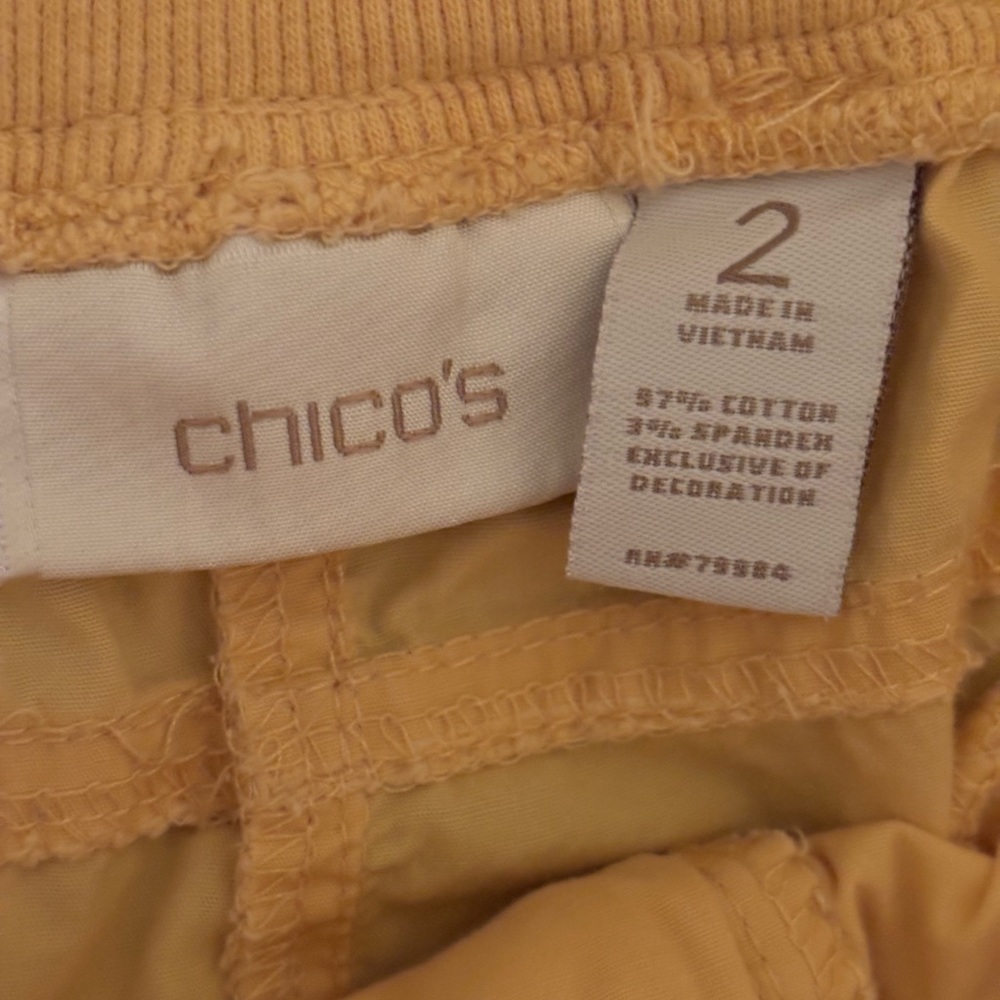Chicos utility capri pants Chicos size 2 USA large yellow - Picture 6 of 6